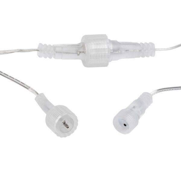 85830 Διακοσμητική Κουρτίνα 3 x 6 Μέτρα με Controller 8 Προγραμμάτων Εναλλαγών Φωτισμού – Επεκτεινόμενη 600 LED 6W AC 230V με Διάφανο Καλώδιο & Πρίζα Schuko Αδιάβροχη IP44 Θερμό Λευκό 3000K Μ3 x Υ6m