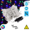 GloboStar® 85832 Διακοσμητική Κουρτίνα 3 x 6 Μέτρα με Controller 8 Προγραμμάτων Φωτισμού – Επεκτεινόμενη 600 LED 16W AC 230V με Διάφανο Καλώδιο & Πρίζα Schuko Αδιάβροχη IP67 Πολύχρωμο RGB Μ3 x Υ6m