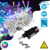 GloboStar® 85835 Διακοσμητική Γιρλάντα 13 Μέτρα με Controller 8 Προγραμμάτων Εναλλαγών Φωτισμού – Επεκτεινόμενη 100 LED 6W AC 230V με Διάφανο Καλώδιο & Πρίζα Schuko Αδιάβροχη IP67 RGB Μ13m