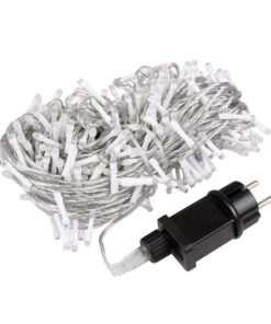 85839 Διακοσμητική Γιρλάντα 33 Μέτρα με Controller 8 Προγραμμάτων Εναλλαγών Φωτισμού – Επεκτεινόμενη 300 LED 3.6W AC 230V με Διάφανο Καλώδιο & Πρίζα Schuko Αδιάβροχη IP44 Θερμό Λευκό 3000K Μ33m