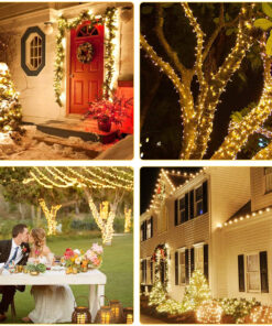 85839 Διακοσμητική Γιρλάντα 33 Μέτρα με Controller 8 Προγραμμάτων Εναλλαγών Φωτισμού – Επεκτεινόμενη 300 LED 3.6W AC 230V με Διάφανο Καλώδιο & Πρίζα Schuko Αδιάβροχη IP44 Θερμό Λευκό 3000K Μ33m