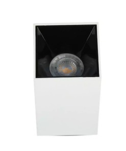 Επιφανειακό φωτιστικό Spot GU10 τετράγωνο με λευκό σώμα και μαύρο ανακλαστήρα V-TAC – 8584
