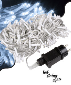 85840 Διακοσμητική Γιρλάντα 33 Μέτρα με Controller 8 Προγραμμάτων Εναλλαγών Φωτισμού – Επεκτεινόμενη 300 LED 3.6W AC 230V με Διάφανο Καλώδιο & Πρίζα Schuko Αδιάβροχη IP44 Ψυχρό Λευκό 6000K Μ33m