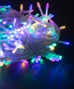 85841 Διακοσμητική Γιρλάντα 33 Μέτρα με Controller 8 Προγραμμάτων Εναλλαγών Φωτισμού – Επεκτεινόμενη 300 LED 3.6W AC 230V με Διάφανο Καλώδιο & Πρίζα Schuko Αδιάβροχη IP44 RGB Μ33m