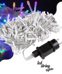 85841 Διακοσμητική Γιρλάντα 33 Μέτρα με Controller 8 Προγραμμάτων Εναλλαγών Φωτισμού – Επεκτεινόμενη 300 LED 3.6W AC 230V με Διάφανο Καλώδιο & Πρίζα Schuko Αδιάβροχη IP44 RGB Μ33m