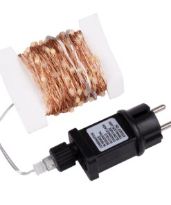 85843 Διακοσμητική Γιρλάντα 20 Μέτρα με Controller 8 Προγραμμάτων Εναλλαγών Φωτισμού – 200 LED 1.3W AC 230V με Χάλκινο Καλώδιο & Πρίζα Schuko Αδιάβροχη IP44 Ψυχρό Λευκό 6000K Μ20m