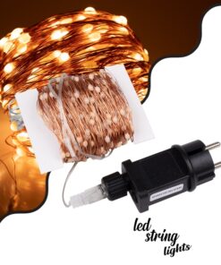 85845 Διακοσμητική Γιρλάντα 32 Μέτρα με Controller 8 Προγραμμάτων Εναλλαγών Φωτισμού – 300 LED 3.6W AC 230V με Χάλκινο Καλώδιο & Πρίζα Schuko Αδιάβροχη IP44 Θερμό Λευκό 3000K Μ32m