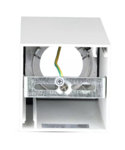 Επιφανειακό φωτιστικό Spot GU10 τετράγωνο με λευκό σώμα και χρώμιο ανακλαστήρα V-TAC – 8585