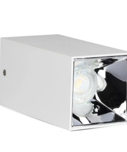 Επιφανειακό φωτιστικό Spot GU10 τετράγωνο με λευκό σώμα και χρώμιο ανακλαστήρα V-TAC – 8585