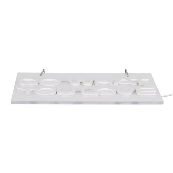 GloboStar® 85852 Φωτιστικό Ταμπέλα Φωτεινή Επιγραφή NEON LED Σήμανσης DO WHAT YOU LOVE 30W AC 230V με Διακόπτη On/Off Ροζ