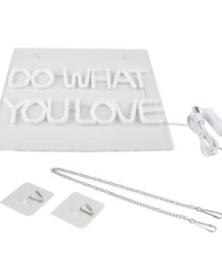 GloboStar® 85852 Φωτιστικό Ταμπέλα Φωτεινή Επιγραφή NEON LED Σήμανσης DO WHAT YOU LOVE 30W AC 230V με Διακόπτη On/Off Ροζ