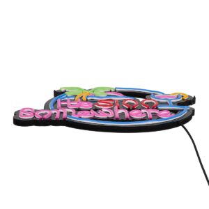 GloboStar® 85853 Φωτιστικό Ταμπέλα Φωτεινή Επιγραφή NEON LED Σήμανσης ITS 5:00 SOMEWHERE 30W AC 230V με Διακόπτη On/Off Ροζ – Γαλάζιο – Κίτρινο – Πράσινο – Κόκκινο