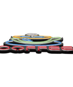 GloboStar® 85855 Φωτιστικό Ταμπέλα Φωτεινή Επιγραφή NEON LED Σήμανσης COFFEE 30W AC 230V με Διακόπτη On/Off Λευκό – Γαλάζιο – Κίτρινο – Πράσινο – Κόκκινο