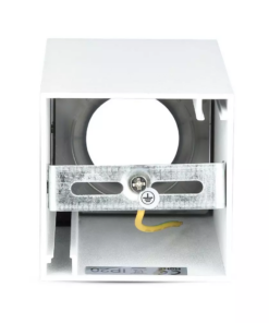 Επιφανειακό φωτιστικό Spot GU10 τετράγωνο με λευκό σώμα και χρυσό ανακλαστήρα V-TAC – 8586