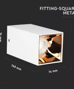 Επιφανειακό φωτιστικό Spot GU10 τετράγωνο με λευκό σώμα και ροζ χαλκό ανακλαστήρα V-TAC – 8587