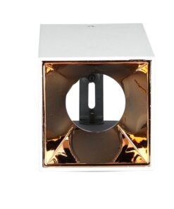 Επιφανειακό φωτιστικό Spot GU10 τετράγωνο με λευκό σώμα και ροζ χαλκό ανακλαστήρα V-TAC – 8587