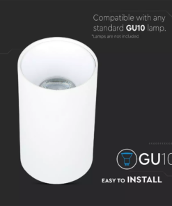 Επιφανειακό φωτιστικό Spot GU10 με κυλινδρικό λευκό σώμα και λευκό ανακλαστήρα V-TAC – 8588