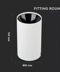 Επιφανειακό φωτιστικό Spot GU10 με κυλινδρικό λευκό σώμα και μαύρο ανακλαστήρα V-TAC – 8589