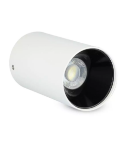 Επιφανειακό φωτιστικό Spot GU10 με κυλινδρικό λευκό σώμα και μαύρο ανακλαστήρα V-TAC – 8589