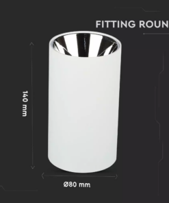 Επιφανειακό φωτιστικό Spot GU10 με κυλινδρικό λευκό σώμα και χρώμιο ανακλαστήρα V-TAC – 8590