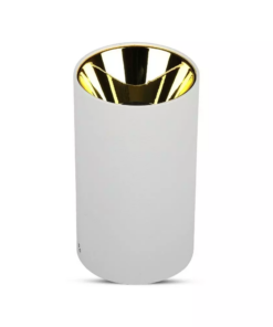 Επιφανειακό φωτιστικό Spot GU10 με κυλινδρικό λευκό σώμα και χρυσό ανακλαστήρα V-TAC – 8591