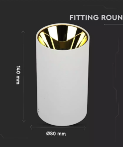 Επιφανειακό φωτιστικό Spot GU10 με κυλινδρικό λευκό σώμα και χρυσό ανακλαστήρα V-TAC – 8591