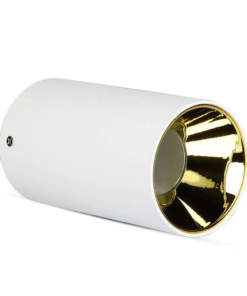 Επιφανειακό φωτιστικό Spot GU10 με κυλινδρικό λευκό σώμα και χρυσό ανακλαστήρα V-TAC – 8591