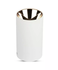 Επιφανειακό φωτιστικό Spot GU10 με κυλινδρικό λευκό σώμα και ροζ χαλκό ανακλαστήρα V-TAC – 8592