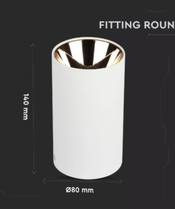 Επιφανειακό φωτιστικό Spot GU10 με κυλινδρικό λευκό σώμα και ροζ χαλκό ανακλαστήρα V-TAC – 8592