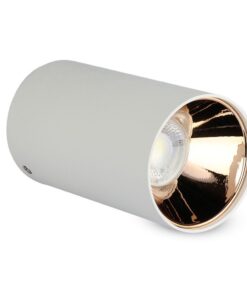 Επιφανειακό φωτιστικό Spot GU10 με κυλινδρικό λευκό σώμα και ροζ χαλκό ανακλαστήρα V-TAC – 8592