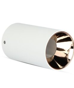 Επιφανειακό φωτιστικό Spot GU10 με κυλινδρικό λευκό σώμα και ροζ χαλκό ανακλαστήρα V-TAC – 8592