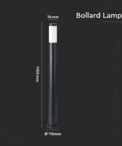 Επιδαπέδιο φωτιστικό κήπου E27 IP44 Stainless + PC με μαύρο σώμα 110cm V-TAC – 8594