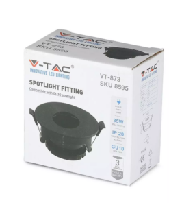 Χωνευτό φωτιστικό Spot GU10 Στρογγυλό μαύρο V-TAC – 8595