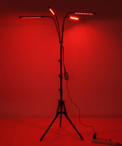 GloboStar® 85956 Grow Light Full Spectrum LED Φωτιστικό Ανάπτυξης Φυτών Γλάστρας με 4 Κινούμενες Κεφαλές & Τρίποδο 150cm SMD 2835 20W 180° AC230V IP20 με Dimmer & Timer Εσωτερικού Χώρου για Κάλυψη Επιφάνειας 1m x 1m Πλήρους Φάσματος Φωτισμού