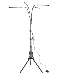 GloboStar® 85956 Grow Light Full Spectrum LED Φωτιστικό Ανάπτυξης Φυτών Γλάστρας με 4 Κινούμενες Κεφαλές & Τρίποδο 150cm SMD 2835 20W 180° AC230V IP20 με Dimmer & Timer Εσωτερικού Χώρου για Κάλυψη Επιφάνειας 1m x 1m Πλήρους Φάσματος Φωτισμού