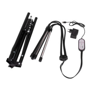 GloboStar® 85956 Grow Light Full Spectrum LED Φωτιστικό Ανάπτυξης Φυτών Γλάστρας με 4 Κινούμενες Κεφαλές & Τρίποδο 150cm SMD 2835 20W 180° AC230V IP20 με Dimmer & Timer Εσωτερικού Χώρου για Κάλυψη Επιφάνειας 1m x 1m Πλήρους Φάσματος Φωτισμού