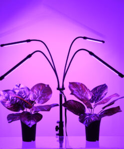 GloboStar® 85956 Grow Light Full Spectrum LED Φωτιστικό Ανάπτυξης Φυτών Γλάστρας με 4 Κινούμενες Κεφαλές & Τρίποδο 150cm SMD 2835 20W 180° AC230V IP20 με Dimmer & Timer Εσωτερικού Χώρου για Κάλυψη Επιφάνειας 1m x 1m Πλήρους Φάσματος Φωτισμού