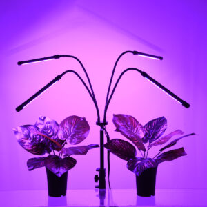 GloboStar® 85956 Grow Light Full Spectrum LED Φωτιστικό Ανάπτυξης Φυτών Γλάστρας με 4 Κινούμενες Κεφαλές & Τρίποδο 150cm SMD 2835 20W 180° AC230V IP20 με Dimmer & Timer Εσωτερικού Χώρου για Κάλυψη Επιφάνειας 1m x 1m Πλήρους Φάσματος Φωτισμού