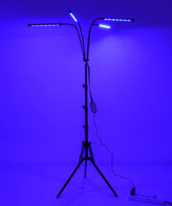 GloboStar® 85956 Grow Light Full Spectrum LED Φωτιστικό Ανάπτυξης Φυτών Γλάστρας με 4 Κινούμενες Κεφαλές & Τρίποδο 150cm SMD 2835 20W 180° AC230V IP20 με Dimmer & Timer Εσωτερικού Χώρου για Κάλυψη Επιφάνειας 1m x 1m Πλήρους Φάσματος Φωτισμού