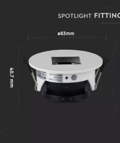 Χωνευτό φωτιστικό Spot GU10 Στρογγυλό Λευκό με μαύρη τετράγωνη κοπή V-TAC – 8597
