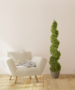 GloboStar® Artificial Garden PATMOS 20270 Διακοσμητικό Πλεκτό Καλάθι – Κασπώ Γλάστρα – Flower Pot Καφέ Φ22 x Υ17cm