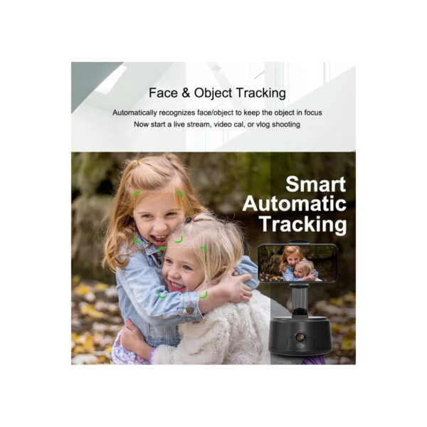 GloboStar® 86005 Following Face Auto Tracking Live Steaming Mobile Stand – Βάση Κινητού με Ανιχνευτή Κίνησης & Βάση για Τρίποδο – Μαύρο