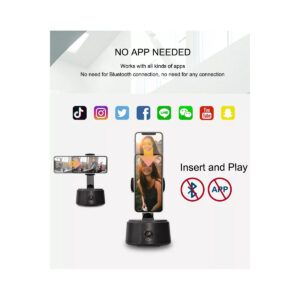 GloboStar® 86005 Following Face Auto Tracking Live Steaming Mobile Stand – Βάση Κινητού με Ανιχνευτή Κίνησης & Βάση για Τρίποδο – Μαύρο