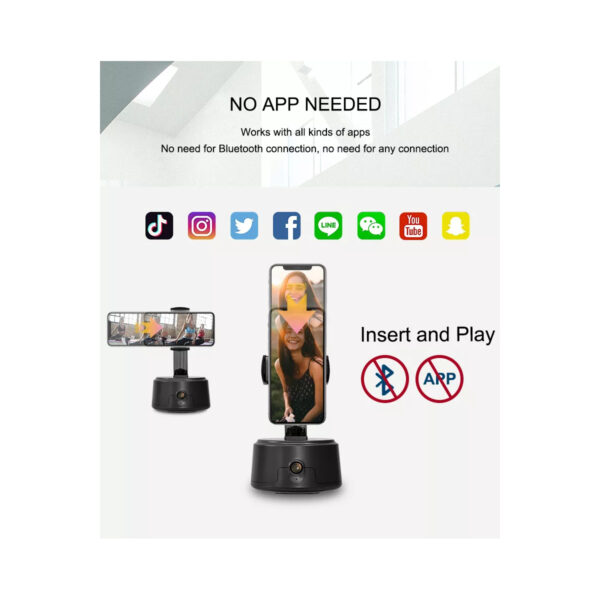 GloboStar® 86005 Following Face Auto Tracking Live Steaming Mobile Stand – Βάση Κινητού με Ανιχνευτή Κίνησης & Βάση για Τρίποδο – Μαύρο