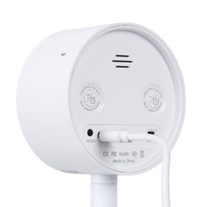 GloboStar® 86006 Rechargeable Table Camera WiFi HD 1080P 160° 1500mAh Two Way Audio Motion Detection & Digital Clock – Επαναφορτιζόμενη Επιτραπέζια Κάμερα WiFi HD 1080P 160° 1500mAh Διπλή Κατέυθυνση Ομιλίας Ανιχνευτή Κίνησης & Ψηφιακό Ρολόι – Λευκό