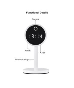 GloboStar® 86006 Rechargeable Table Camera WiFi HD 1080P 160° 1500mAh Two Way Audio Motion Detection & Digital Clock – Επαναφορτιζόμενη Επιτραπέζια Κάμερα WiFi HD 1080P 160° 1500mAh Διπλή Κατέυθυνση Ομιλίας Ανιχνευτή Κίνησης & Ψηφιακό Ρολόι – Λευκό