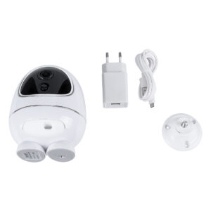 GloboStar® 86008 Rechargeable Table Camera WiFi HD 1080P 3MP 350° 5200mAh Two Way Audio & Motion Detection – Επαναφορτιζόμενη Επιτραπέζια Κάμερα WiFi HD 1080P 350° 5200mAh Διπλή Κατέυθυνση Ομιλίας με Ανιχνευτή Κίνησης – Λευκό