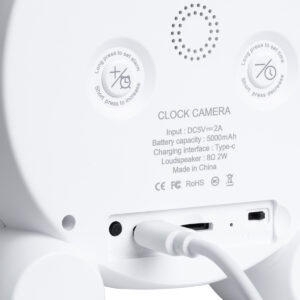 GloboStar® 86015 Rechargeable Table Camera 2MP WiFi HD 1080P 120° 5000mAh Two Way Audio Motion Detection & Digital Clock – Επαναφορτιζόμενη Επιτραπέζια Κάμερα 2MP WiFi HD 1080P 120° 5000mAh Διπλή Κατέυθυνση Ομιλίας Ανιχνευτή Κίνησης Ψηφιακό Ρολόι – Λευκό