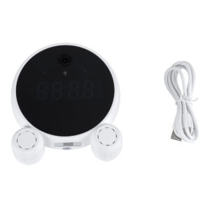 GloboStar® 86015 Rechargeable Table Camera 2MP WiFi HD 1080P 120° 5000mAh Two Way Audio Motion Detection & Digital Clock – Επαναφορτιζόμενη Επιτραπέζια Κάμερα 2MP WiFi HD 1080P 120° 5000mAh Διπλή Κατέυθυνση Ομιλίας Ανιχνευτή Κίνησης Ψηφιακό Ρολόι – Λευκό