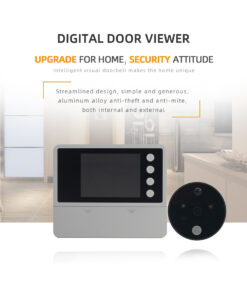 GloboStar® 86017 Ψηφιακή Έξυπνη Camera Εξώπορτας 90° Μοιρών με Έγχρωμη Οθόνη 2.8″ Inches – Νυχτερινή Όραση με LED IR – Κουδούνι – Εσωτερική Μνήμη Αποθήκευσης – Λειτουργεί με 4 Μπαταρίες AAA